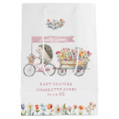 Roze Lokaal Gegroeide Egel Baby shower Gift Bag Medium Cadeauzakje (Achterkant)