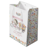 Roze Lokaal Gegroeide Egel Baby shower Gift Bag Medium Cadeauzakje (Achterkant Gekanteld)