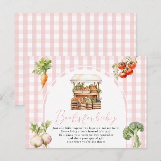 Roze Lokaal Gegroeide Verse Markt Boeken voor baby Briefkaart (Voorkant / Achterkant)