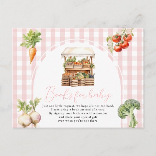Roze Lokaal Gegroeide Verse Markt Boeken voor baby Briefkaart (Voorkant)