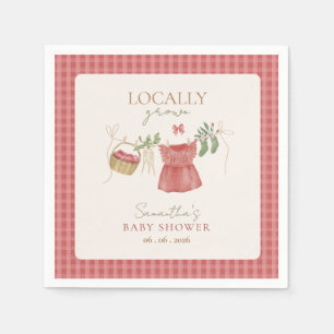 Roze Lokaal Geproduceerde Boerenmarkt Baby Shower Servet