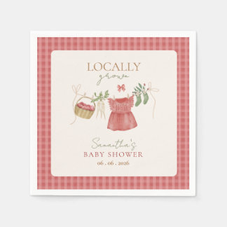 Roze Lokaal Geproduceerde Boerenmarkt Baby Shower Servet