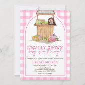 Roze lokaal geteeld Baby shower Kaart (Voorkant)