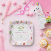 Roze lokaal geteeld Baby shower Papieren Bordje (Feest)