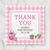Roze lokaal geteeld Baby shower plein Bedankjes Labels (Voorkant)