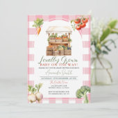 Roze lokaal geteeld Fresh Market Baby shower Kaart (Staand voorkant)