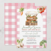Roze lokaal geteeld Fresh Market Baby shower Kaart (Voorkant / Achterkant)
