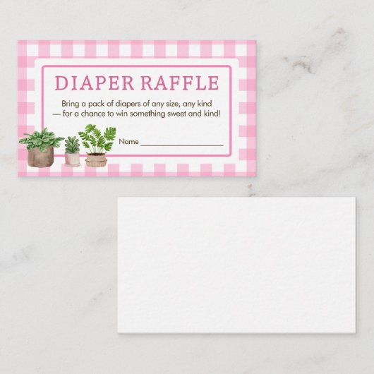 Roze lokaal geteelde Baby showers luierkrabbel Informatiekaartje (Voorkant / Achterkant)