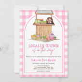 Roze lokaal geteelde boeren markt Baby shower Kaart (Voorkant)