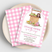 Roze lokaal geteelde boeren markt Baby shower Kaart