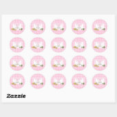 Roze lokaal geteelde boeren markt Baby shower Ronde Sticker (Vel)