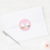 Roze lokaal geteelde boeren markt Baby shower Ronde Sticker (Envelop)