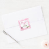 Roze lokaal geteelde boeren markt Baby shower Vierkante Sticker (Envelop)