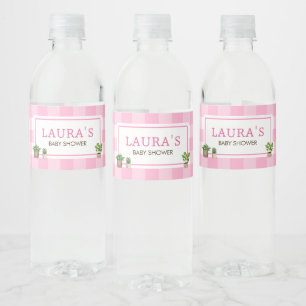 Roze lokaal geteelde boeren markt Baby shower Waterfles Etiket