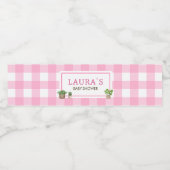 Roze lokaal geteelde boeren markt Baby shower Waterfles Etiket (Enkel label)