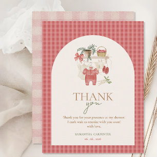 Roze Lokaal Geteelde Boerenmarkt Baby Shower Bedankkaart