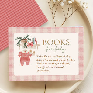 Roze Lokale Baby Shower BOEKEN VOOR DE BABY Informatiekaartje
