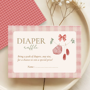 Roze Lokale Baby Shower luierspelletje Informatiekaartje