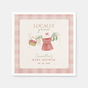 Roze Lokale Boerenmarkt Baby Shower Servet