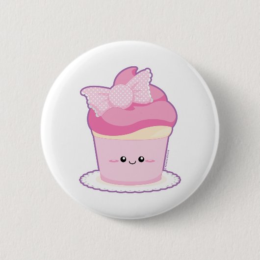 Roze Lolita Cupcake Ronde Button 5,7 Cm (Voorkant)