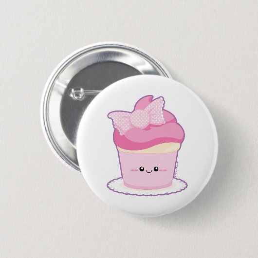 Roze Lolita Cupcake Ronde Button 5,7 Cm (Voorkant /achterkant)