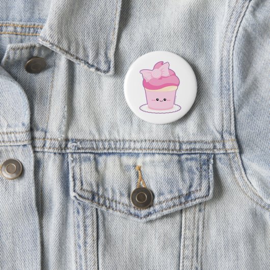 Roze Lolita Cupcake Ronde Button 5,7 Cm (In situ)
