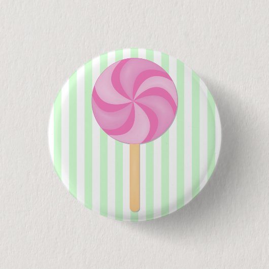 Roze Lollipop-Button Ronde Button 3,2 Cm (Voorkant)