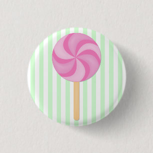 Roze Lollipop-Button Ronde Button 3,2 Cm