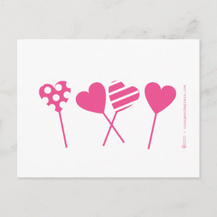 Roze Lollipop Hearts Briefkaart