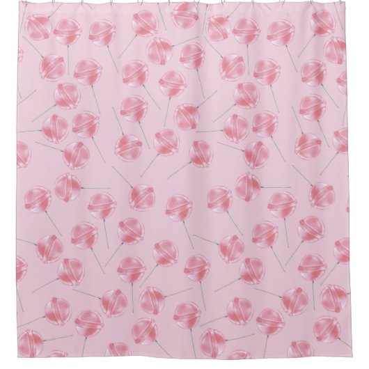 Roze Lollipop Shower Curtain Douchegordijn (Voorkant)