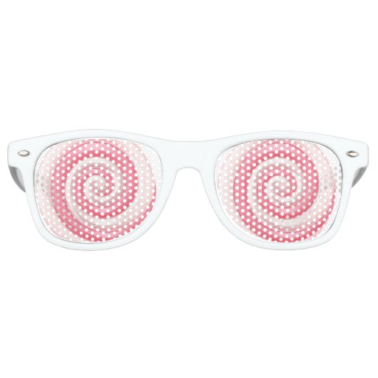Roze Lollipop Spiral Whirlwind Retro Zonnebril (Voorkant)