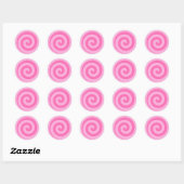 Roze Lollipop Swirl Circle Stickers (Vel)