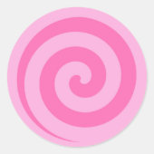 Roze Lollipop Swirl Circle Stickers (Voorkant)