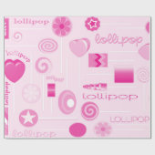 Roze Lollipops Cadeaupapier (Vlak)