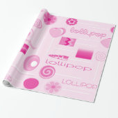 Roze Lollipops Cadeaupapier (Uitgerold)
