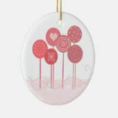 Roze Lollipops Keramisch Ornament (Rechts)