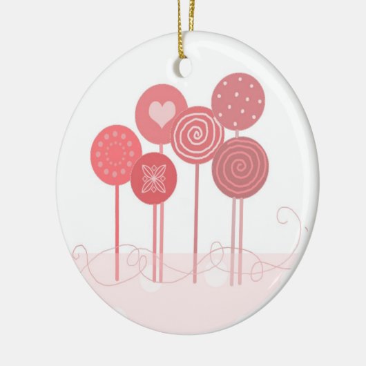 Roze Lollipops Keramisch Ornament (Links)