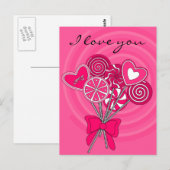 Roze lolly ansichtkaart briefkaart (Voorkant / Achterkant)