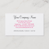 Roze Lolly Snoepwinkel Bakkerij Bedrijfskaart Visitekaartje (Achterkant)