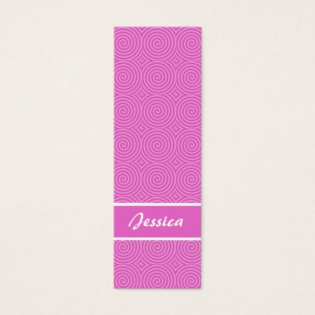 Roze Lollypop Bladwijzer Mini Visitekaartjes (Voorkant)