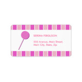 Roze Lollypop Etiket (Voorkant)
