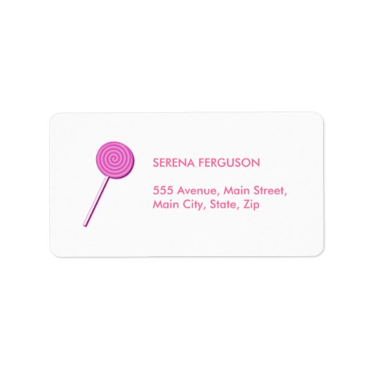 Roze Lollypop Etiket (Voorkant)