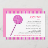 Roze Lollypop Kaart (Voorkant / Achterkant)