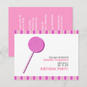 Roze Lollypop Kaart (Voorkant / Achterkant)