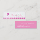 Roze Lollypop Mini Visitekaartje (Voorkant / Achterkant)