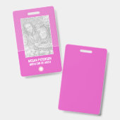 Roze Lollypop Patroon Badge (Voor- en achterkant)