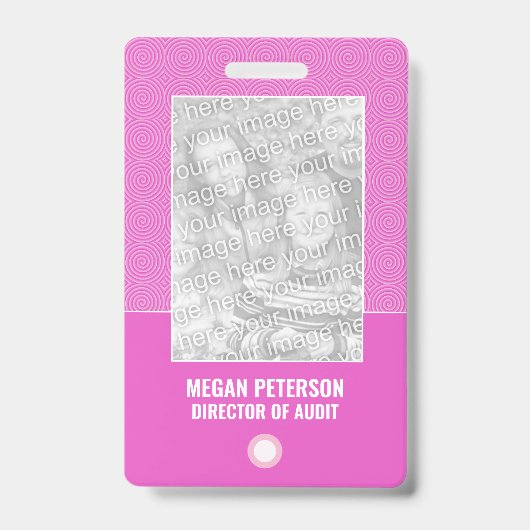 Roze Lollypop Patroon Badge (Voorzijde)