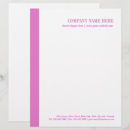 Roze Lollypop Patroon Briefhoofd (Voorkant / Achterkant)