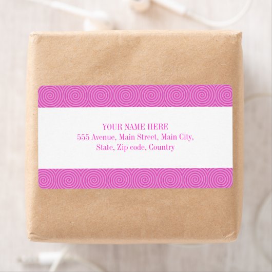 Roze Lollypop Patroon Etiket (Insitu)