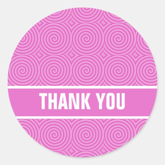 Roze Lollypop Patroon Ronde Sticker (Voorkant)